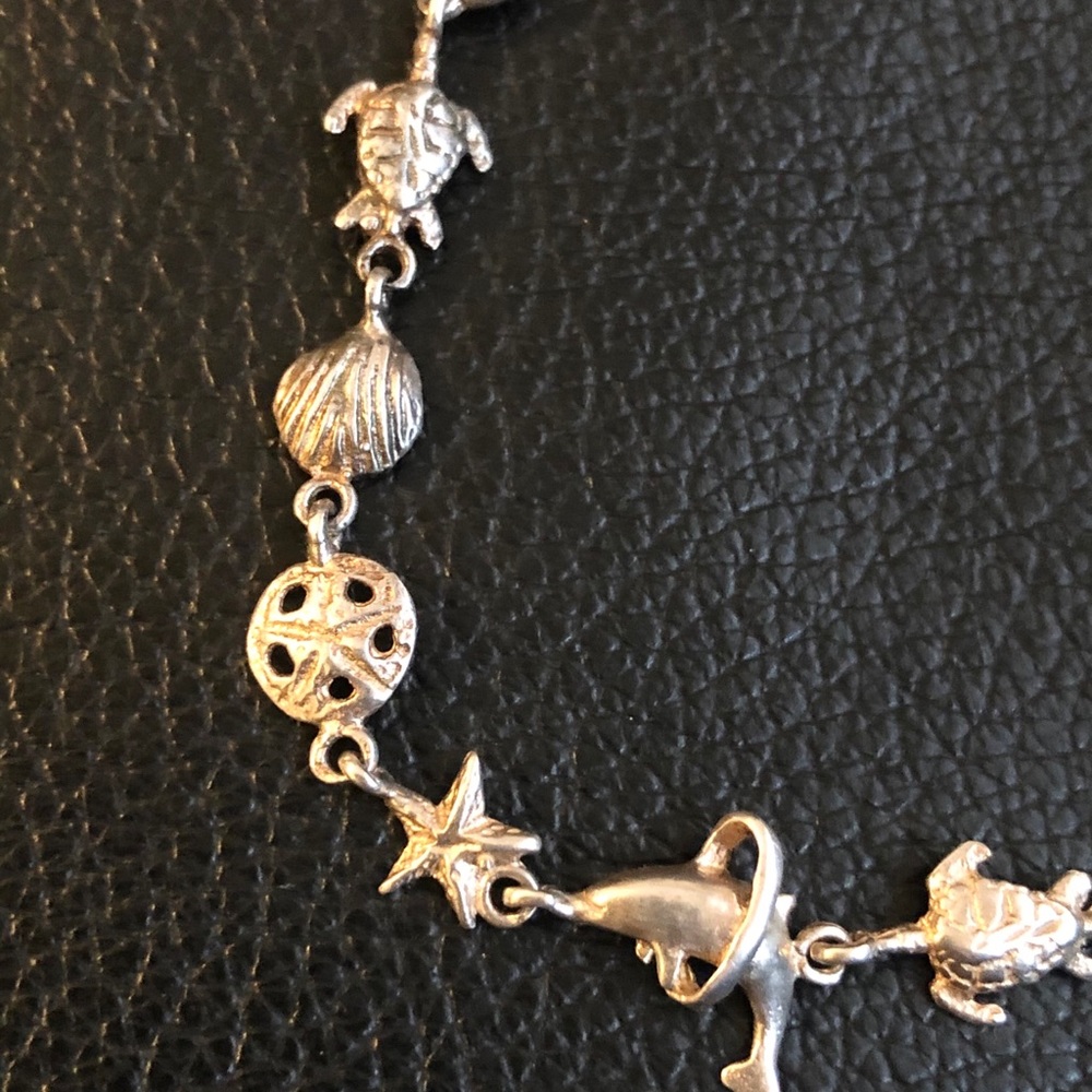 Sterling silver 925 nature dolphin turtle bracelet